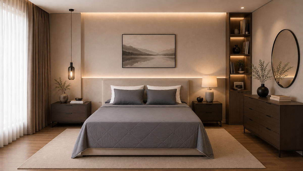 LORENT™ Cooling Comforter — Anthracite & Mist Grey
